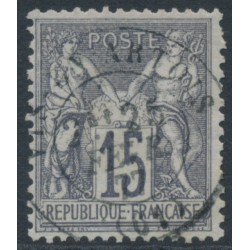 FRANCE - 1876 15c lilac-grey Peace & Commerce, type I, used – Michel # 61I