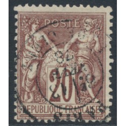FRANCE - 1876 20c red-brown Peace & Commerce, type I, used – Michel # 62I