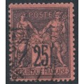 FRANCE - 1878 25c black on red Peace & Commerce, used – Michel # 74