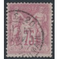 FRANCE - 1885 75c carmine-rose Peace & Commerce, type II, used – Michel # 66II