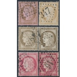 FRANCE - 1872 10c to 80c Cérès set, thick inscriptions, used – Michel # 52-55