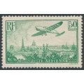 FRANCE - 1936 50Fr yellow-green Airmail, MNH – Michel # 311a