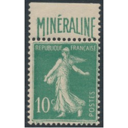 FRANCE - 1921 10c green Semeuse, MINÉRALINE advertisement, MNH – Michel # 141A FRANCE - 1921 10c green Semeuse, MINÉRALINE advertisement, MNH – Michel # 141A
