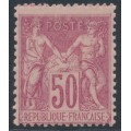 FRANCE - 1899 50c carmine Peace & Commerce, type I, MH – Michel # 81I