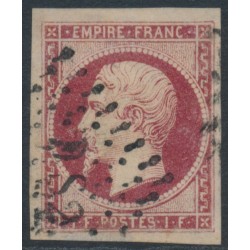 FRANCE - 1853 1Fr carmine Napoléon, imperforate, used – Michel # 17a