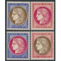 FRANCE - 1937 5c to 50c Cérès stamps from the PEXIP M/S, MH – Michel # 353-356 FRANCE - 1937 5c to 50c Cérès stamps from the PEXIP M/S, MH – Michel # 353-356