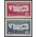 FRANCE - 1930 1.50Fr red & 1.50Fr blue Airmail, MNH – Michel # 251+255a FRANCE - 1930 1.50Fr red & 1.50Fr blue Airmail, MNH – Michel # 251+255a
