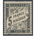 FRANCE - 1882 5Fr black Postage Due, MH – Michel # P23