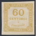 FRANCE - 1871 60c yellow-brown Postage Due, imperf., MH – Michel # P7