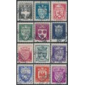 FRANCE - 1942 Coats of Arms set of 12, used – Michel # 564-575 FRANCE - 1942 Coats of Arms set of 12, used – Michel # 564-575