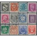 FRANCE - 1941 Coats of Arms set of 12, used – Michel # 538-549 FRANCE - 1941 Coats of Arms set of 12, used – Michel # 538-549