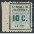 FRANCE - 1909 10c green/blue Amiens postal strike stamp, MH – Michel # 124 FRANCE - 1909 10c green/blue Amiens postal strike stamp, MH – Michel # 124