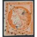 FRANCE - 1850 40c orange Cérès, imperforate, used – Michel # 5a FRANCE - 1850 40c orange Cérès, imperforate, used – Michel # 5a