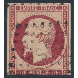 FRANCE - 1853 1Fr carmine Napoléon, imperforate, used – Michel # 17a FRANCE - 1853 1Fr carmine Napoléon, imperforate, used – Michel # 17a