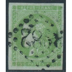 FRANCE - 1870 5c yellow-green Cérès (Bordeaux printing), imperforate, used – Michel # 39b FRANCE - 1870 5c yellow-green Cérès (Bordeaux printing), imperforate, used – Michel # 39b