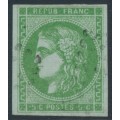 FRANCE - 1870 5c green Cérès (Bordeaux printing), imperforate, used – Michel # 39a FRANCE - 1870 5c green Cérès (Bordeaux printing), imperforate, used – Michel # 39a