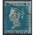 GREAT BRITAIN - 1855 2d blue QV, perf. 14, plate 5, check letters FD, used – SG # 34