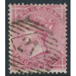 GREAT BRITAIN - 1857 4d rose-carmine QV, Large Garter watermark, used – SG # 66