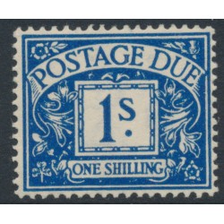 GREAT BRITAIN - 1937 1/- deep blue Postage Due, GVIR watermark, MH – SG # D33