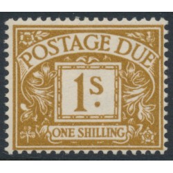 GREAT BRITAIN - 1955 1/- ochre Postage Due, crown E2R watermark, MH – SG # D53 GREAT BRITAIN - 1955 1/- ochre Postage Due, crown E2R watermark, MH – SG # D53