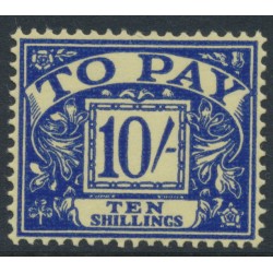 GREAT BRITAIN - 1963 10/- blue on yellow Postage Due, multi crown watermark, MNH – SG # D67 GREAT BRITAIN - 1963 10/- blue on yellow Postage Due, multi crown watermark, MNH – SG # D67