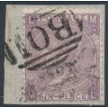 GREAT BRITAIN - 1865 6d lilac QV, Emblems watermark, B01 cancel (= Alexandria) – SG # 97 / Z22