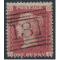 GREAT BRITAIN - 1857 1d red QV, plate 56, check letters OF, used – SG # 40 (C10)