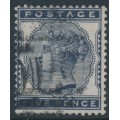 GREAT BRITAIN - 1881 5d indigo QV, imperial crown watermark, used – SG # 169
