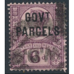 GREAT BRITAIN - 1887 6d purple/rose-red QV o/p GOVT PARCELS, used – SG # O66