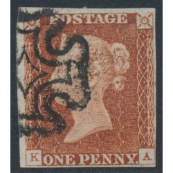 GREAT BRITAIN - 1841 1d red-brown QV, plate 14, check letters KA, used – SG # 8