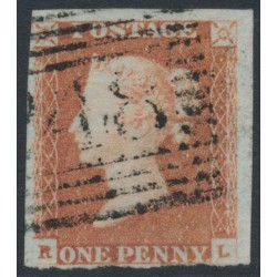 GREAT BRITAIN - 1848 1d red-brown QV, plate 80, check letters RL, used – SG # 8