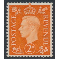 GREAT BRITAIN - 1938 2d orange KGVI, sideways watermark, MH – SG # 465a