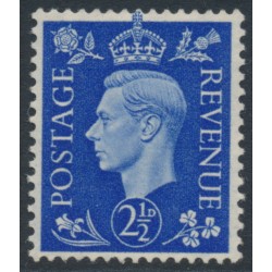 GREAT BRITAIN - 1937 2½d ultramarine KGVI, sideways watermark, MH – SG # 466a
