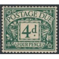 GREAT BRITAIN - 1937 4d dull grey-green Postage Due, GVIR watermark, MH – SG # D31