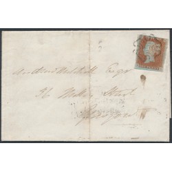 GREAT BRITAIN - 1842 1d red-brown QV, plate 25, check letters HA, used on cover – SG # 8l