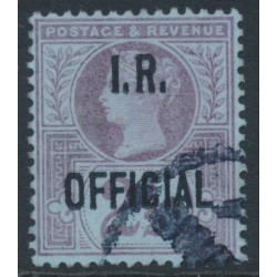 GREAT BRITAIN - 1892 2½d purple on blue QV, o/p I.R. OFFICIAL, used – SG # O14 GREAT BRITAIN - 1892 2½d purple on blue QV, o/p I.R. OFFICIAL, used – SG # O14