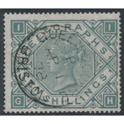 GREAT BRITAIN - 1877 10/- grey-green QV Telegraph stamp, used – SG # T16