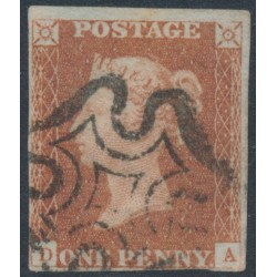 GREAT BRITAIN - 1841 1d red-brown QV, plate 13, check letters DA, used – SG # 8
