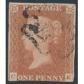GREAT BRITAIN - 1841 1d red-brown QV, plate 14, check letters CE, used – SG # 8