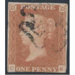 GREAT BRITAIN - 1841 1d red-brown QV, plate 14, check letters CE, used – SG # 8