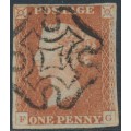 GREAT BRITAIN - 1841 1d red-brown QV, plate 21, check letters FG, used – SG # 8