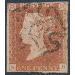 GREAT BRITAIN - 1841 1d red-brown QV, plate 21, check letters KB, used – SG # 8