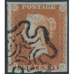 GREAT BRITAIN - 1841 1d red-brown QV, plate 22, check letters HG, used – SG # 8