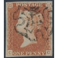 GREAT BRITAIN - 1842 1d red-brown QV, plate 24, check letters CC, used – SG # 8