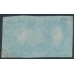 GREAT BRITAIN - 1841 2d blue QV, imperf., plate 3, BJ+BK pair, used – SG # 14