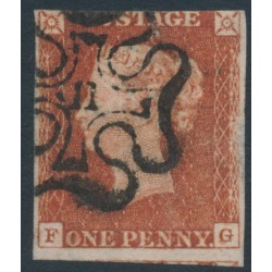 GREAT BRITAIN - 1843 1d red-brown QV, plate 33, '11' Maltese Cross cancel – SG # 8uk