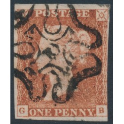 GREAT BRITAIN - 1843 1d red-brown QV, plate 33, '10' Maltese Cross cancel – SG # 8uj