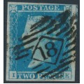 GREAT BRITAIN - 1849 2d blue QV, imperf., plate 4, check letters IK, used – SG # 14