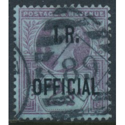 GREAT BRITAIN - 1892 2½d purple on blue QV, o/p I.R. OFFICIAL, used – SG # O14