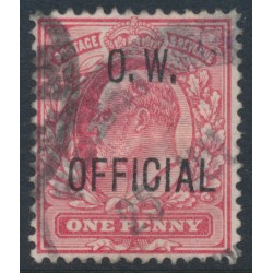GREAT BRITAIN - 1902 1d scarlet KEVII, o/p O.W. OFFICIAL, used – SG # O37